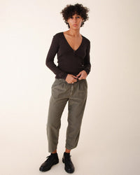 Double Pleat Cords in Eucalyptus - Bliss Boutiques
