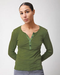 Pointelle Henley in Grass