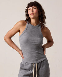 NSF Clothing Alexa Fitted Rib Tank in Charcoal Heather Grey