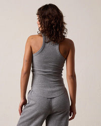 NSF Clothing Alexa Fitted Rib Tank in Charcoal Heather Grey