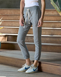 NSF Sayde Slim Sweatpant in Charcoal Heather Grey