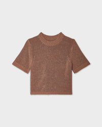 White + Warren Organic Cotton Tape TShirt Sweater in Clay