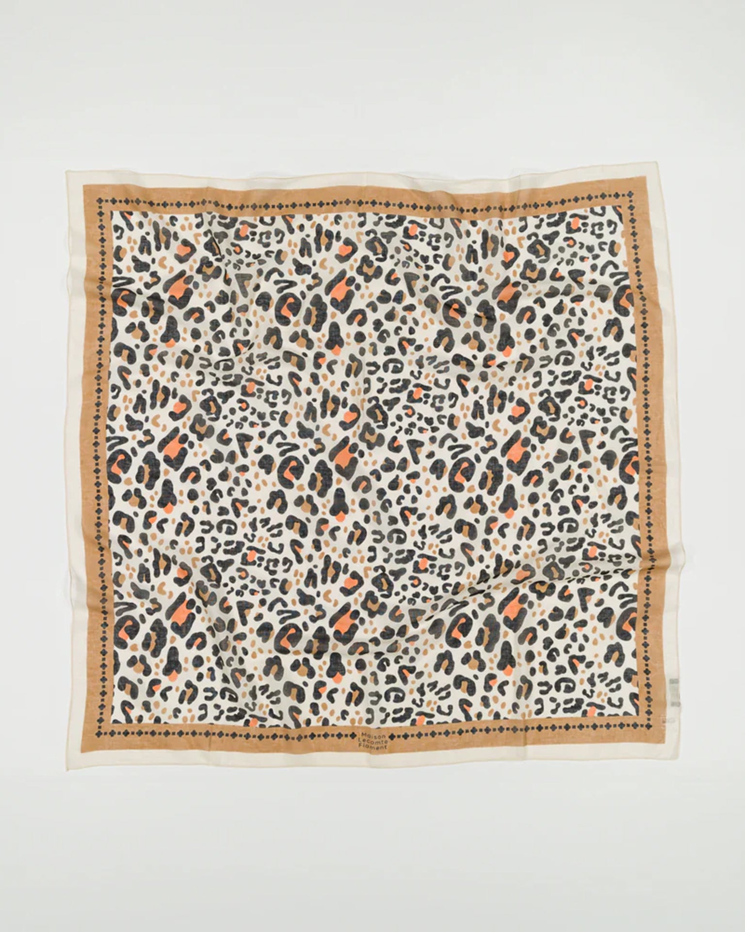 Maison Lecomte Flament Leo Cotton Bandana in Beige Camel