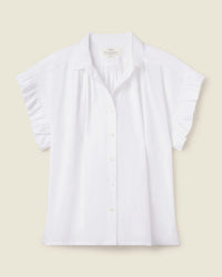 Marianne B Ruffle Sleeve Shirt in White