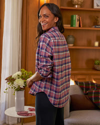 Frank & Eileen Eileen Relaxed Button Up Shirt in White Black & Red Plaid