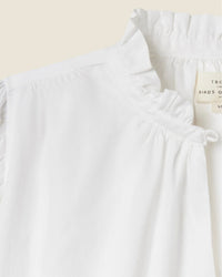 Trovata Birds of Paradis Clothing Orly Blouse in White Cotton Twill