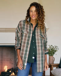 Frank & Eileen Clothing McLoghlin Utility Shirt in Brown Green & Sand Plaid