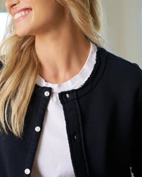 Jackie French Terry Cardigan in British Royal Navy - Bliss Boutiques