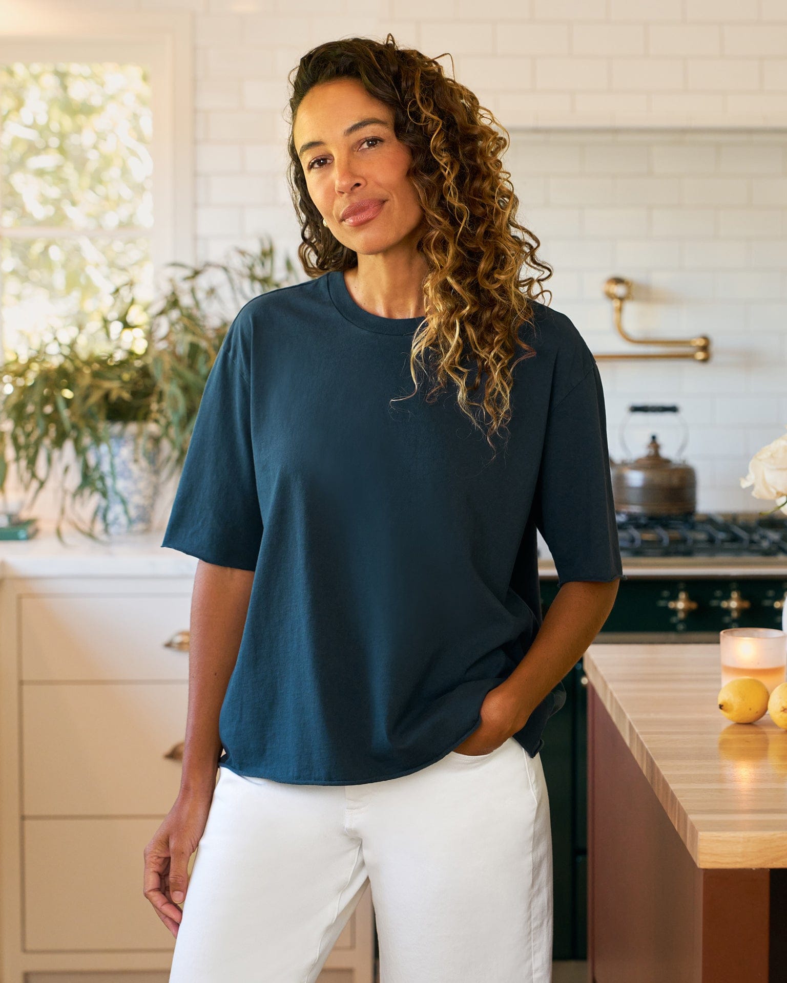 Perry Crew SS Tee in Vintage Navy