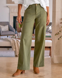 Limerick Wrap Pocket Pant in Olive - Bliss Boutiques