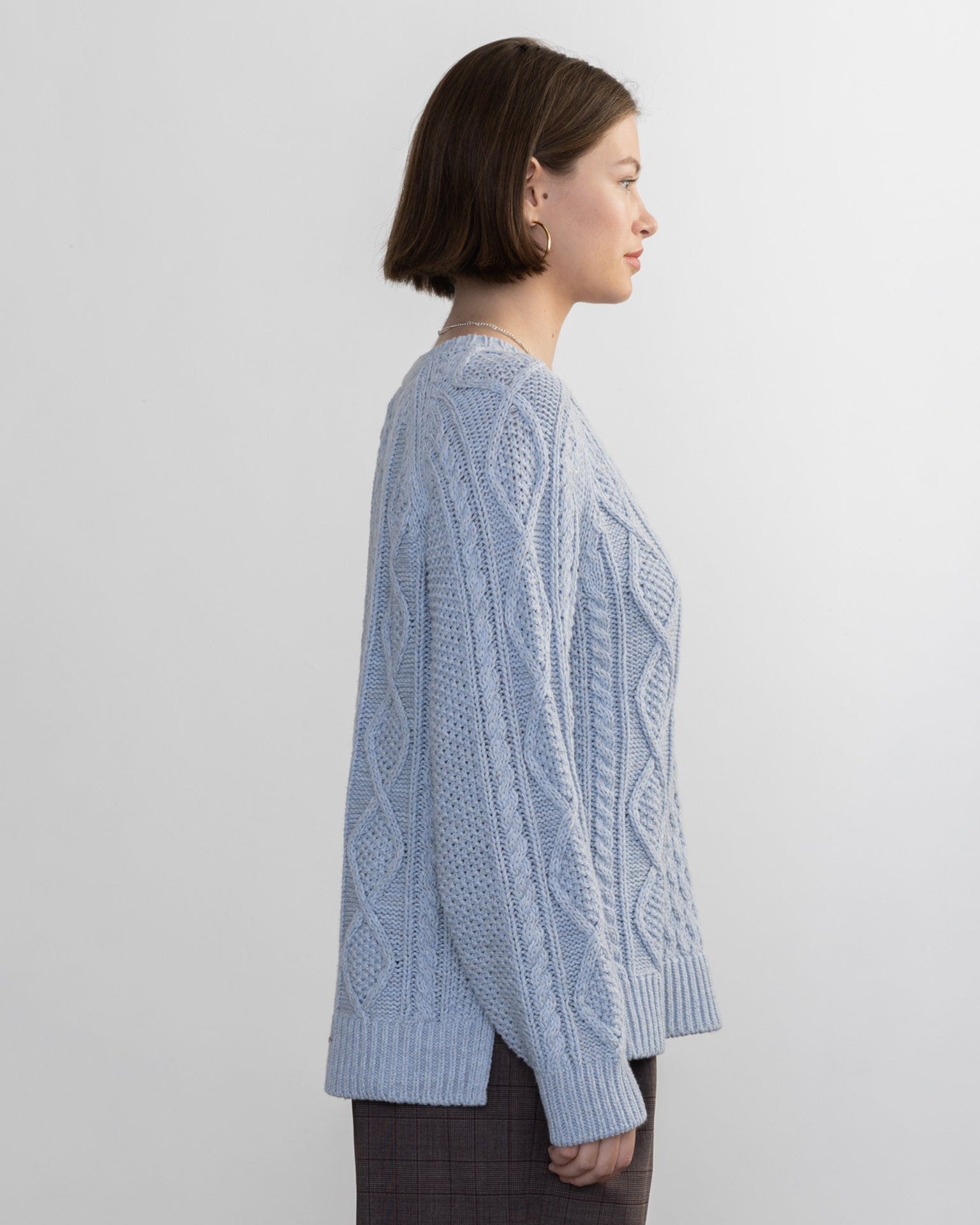 Margaret O'Leary Clothing Deidre Cable Pullover in Blues