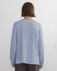 Margaret O'Leary Clothing Deidre Cable Pullover in Blues