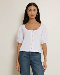 Alma Cropped Top in Optic White