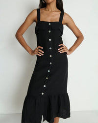 Amalia Midi Dress in Jet Black