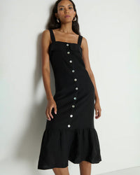Amalia Midi Dress in Jet Black