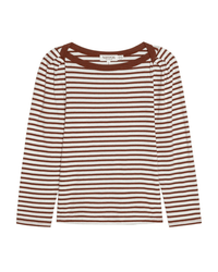 Nation LTD Clothing Amelie Envelope Neck Top in Sable Stripe