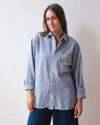 Llewyn Shirt Jacket in Lt Blue/White