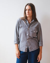 Llewyn Shirt Jacket in Navy/White