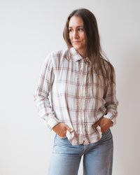 Lili No Pkt Shirt in Plaid Gauze