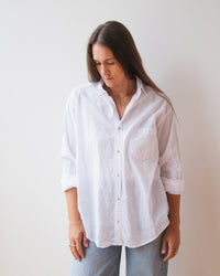 Alix Top in White Cotton