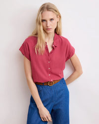 Hartford Teno Short Sleeve Button Up in Acai