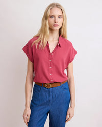 Hartford Teno Short Sleeve Button Up in Acai