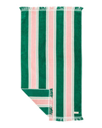 Business & Pleasure Co Beach Towel - Bistro Green Stripe