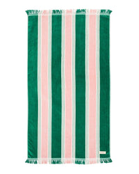 Business & Pleasure Co Beach Towel - Bistro Green Stripe