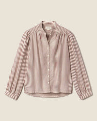 Clara Blouse in Burgundy Stripe - Bliss Boutiques
