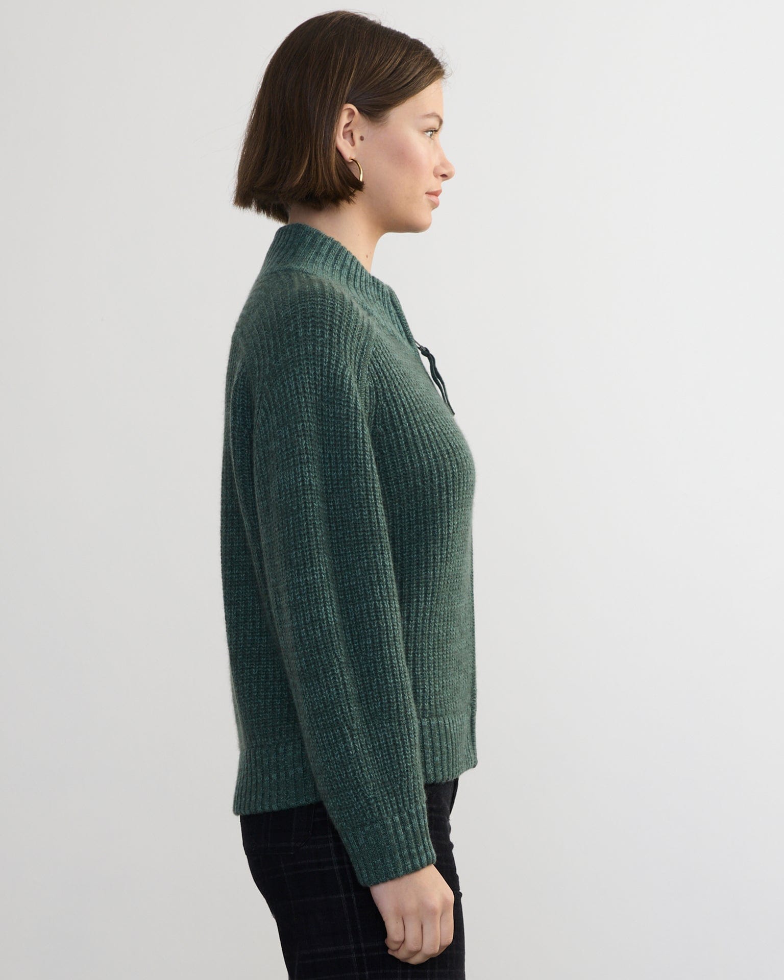 Margaret O'Leary Clothing Tahoe Zip-Up in Kale Mix
