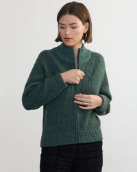 Margaret O'Leary Tahoe Zip-Up in Kale Mix