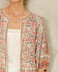 MABE Cass Print Jacket in Coral