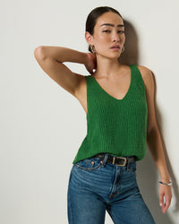 Nation LTD Cece Sweater Tank in Green Lawn