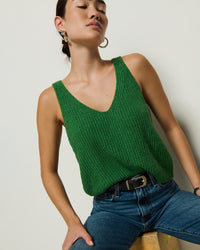 Nation LTD Cece Sweater Tank in Green Lawn