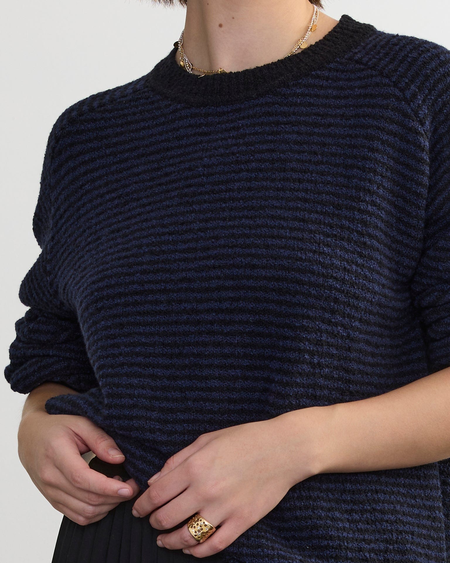 Margaret O'Leary Clothing Lola Pullover in Black/Navy