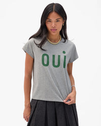 Oui Classic Tee in Grey Melange - Bliss Boutiques