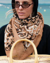 Classic Wool & Cashmere Bandana in Camel