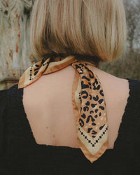 Leo Small Silk Bandana in Camel