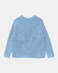 Daphne Washed Cotton Sweater in Sky Blue - Bliss Boutiques