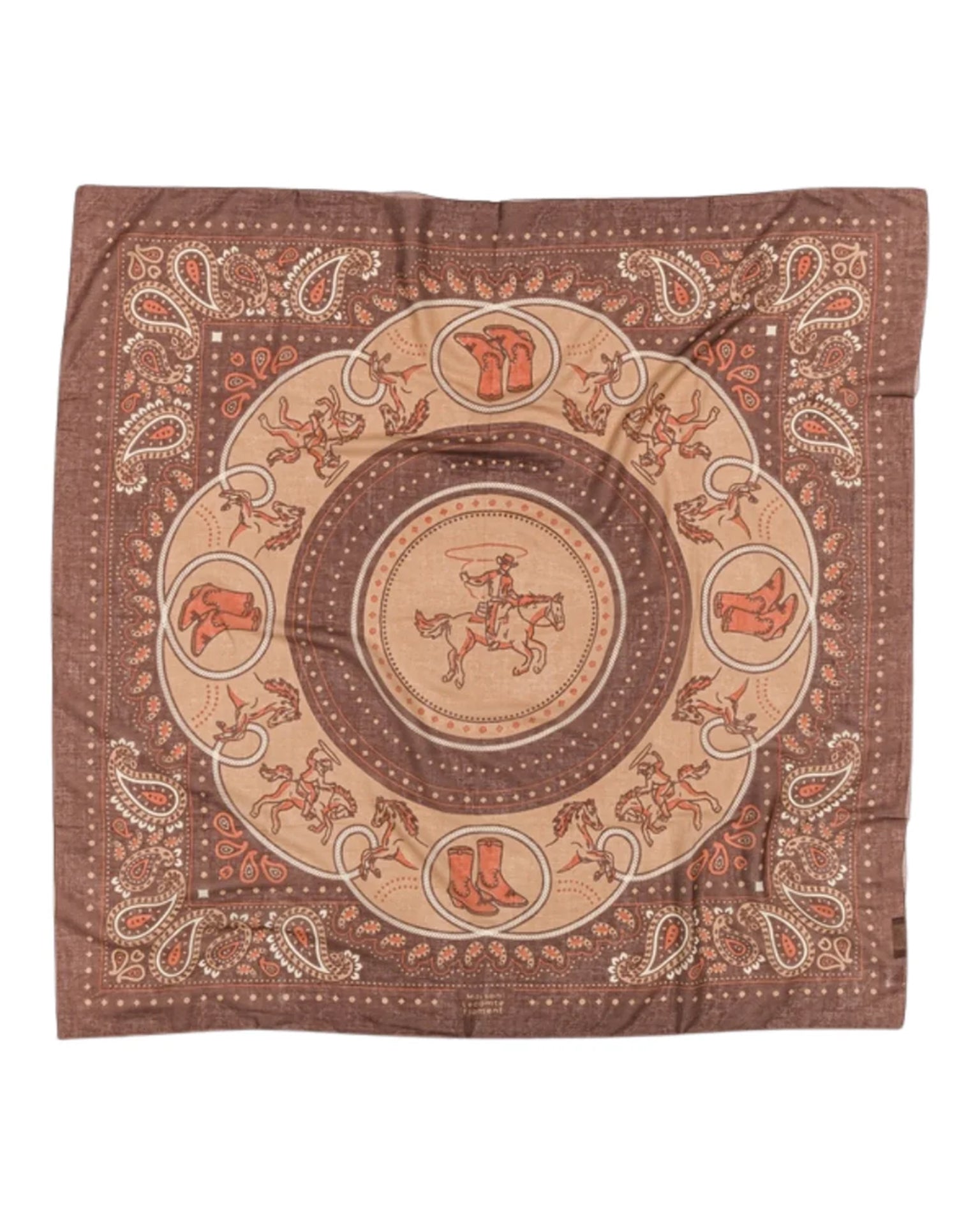 Maison Lecomte Flament Rodeo Cotton Bandana in Capucino