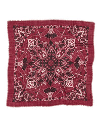 Maison Lecomte Flament Classic Wool & Silk Bandana in Bordeaux
