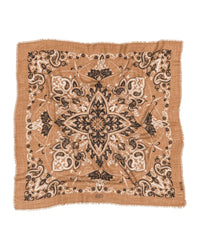 Maison Lecomte Flament Classic Wool & Silk Bandana in Camel