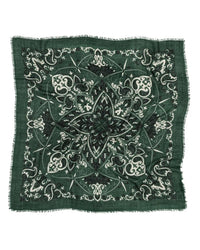 Maison Lecomte Flament Classic Wool & Silk Bandana in Vert
