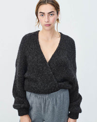 American Vintage East Open Cardigan in Anthracite Chine
