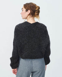 American Vintage East Open Cardigan in Anthracite Chine