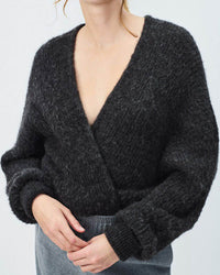 American Vintage East Open Cardigan in Anthracite Chine