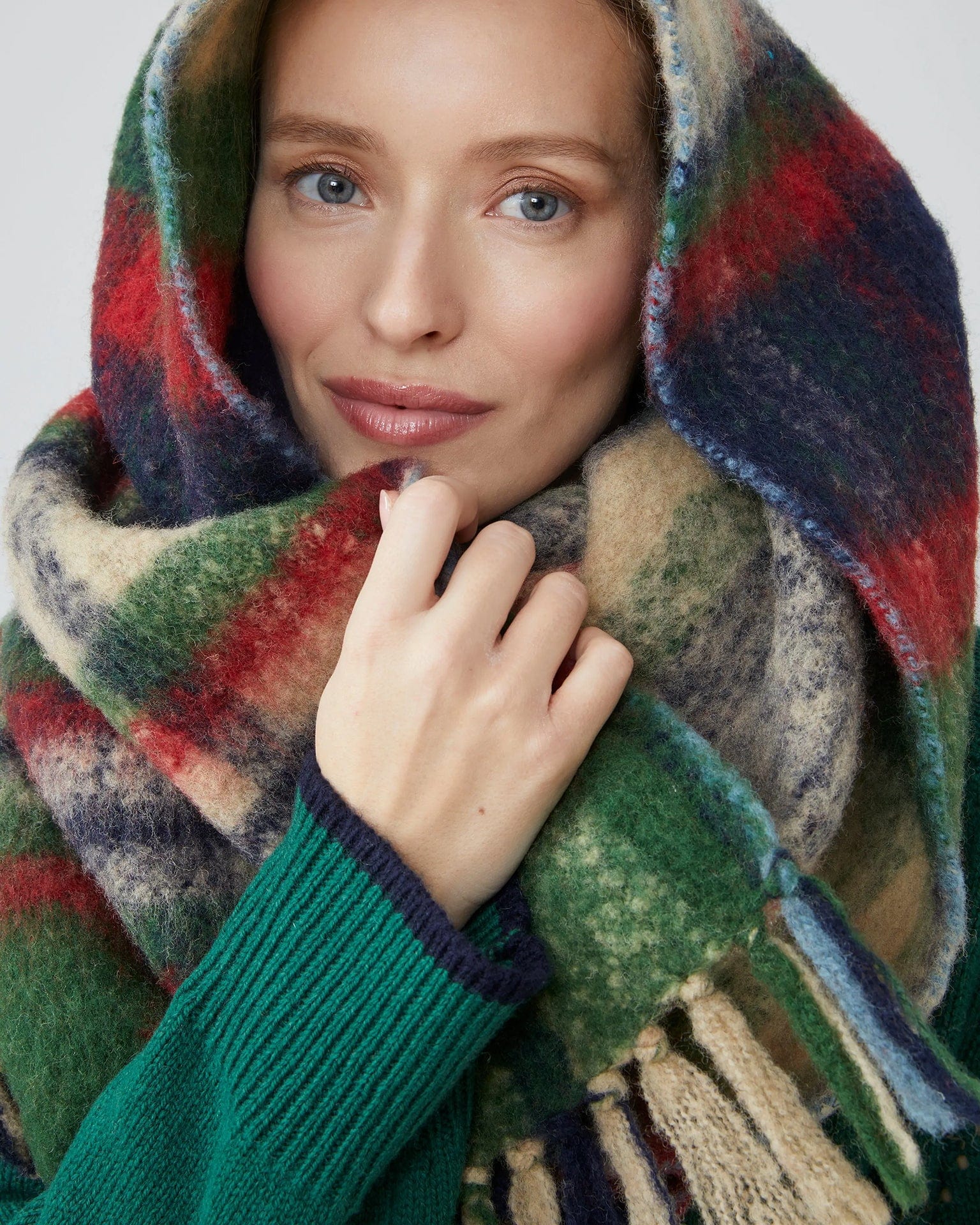 Moismont Accessories British Green Dancer Wool Scarf No 760 in British Green