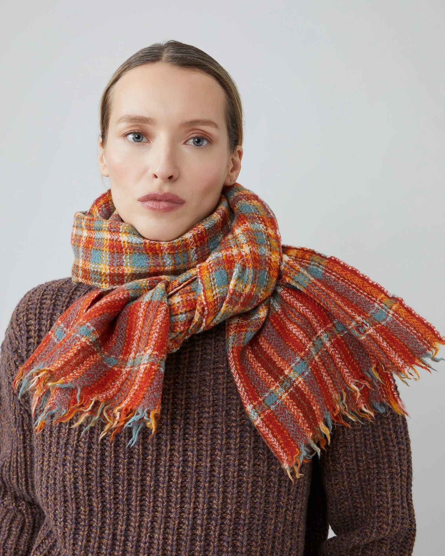 MC Innes Wool Scarf No 804 in Spice