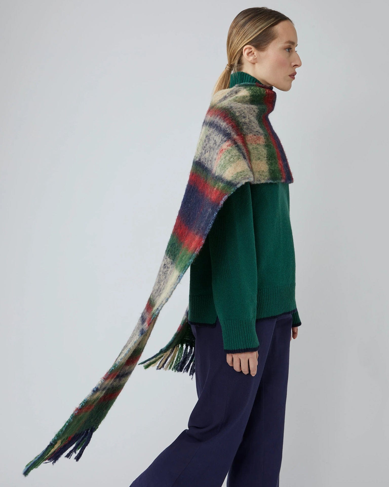 Moismont Accessories British Green Dancer Wool Scarf No 760 in British Green