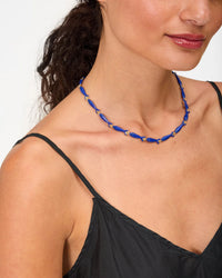Clare V. Enamel Sardine Necklace in Cobalt